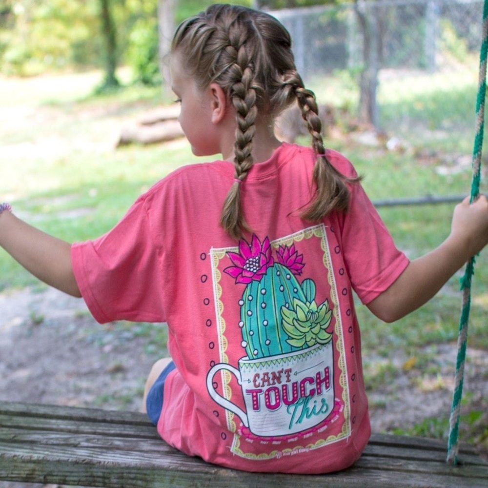 Short Sleeve Girls Youth Tee Its A Girl Thing Cactus In A Cup